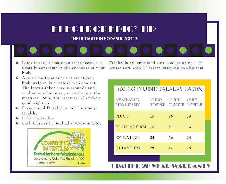 organic adjustable bed mattress