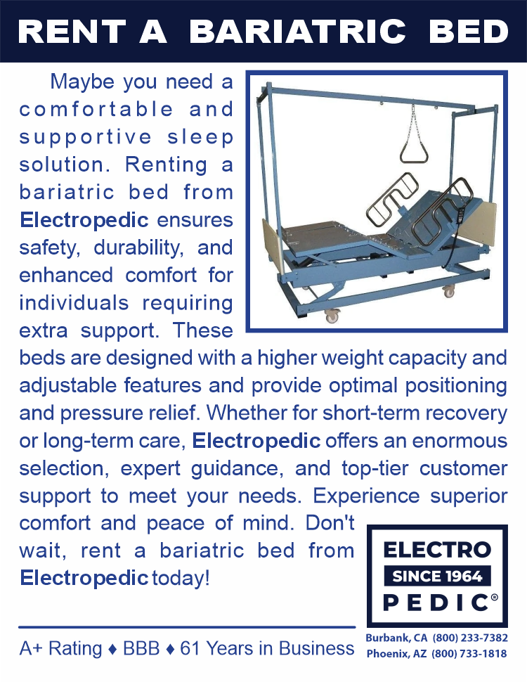 Rent an bariatric bed from Electropedic!